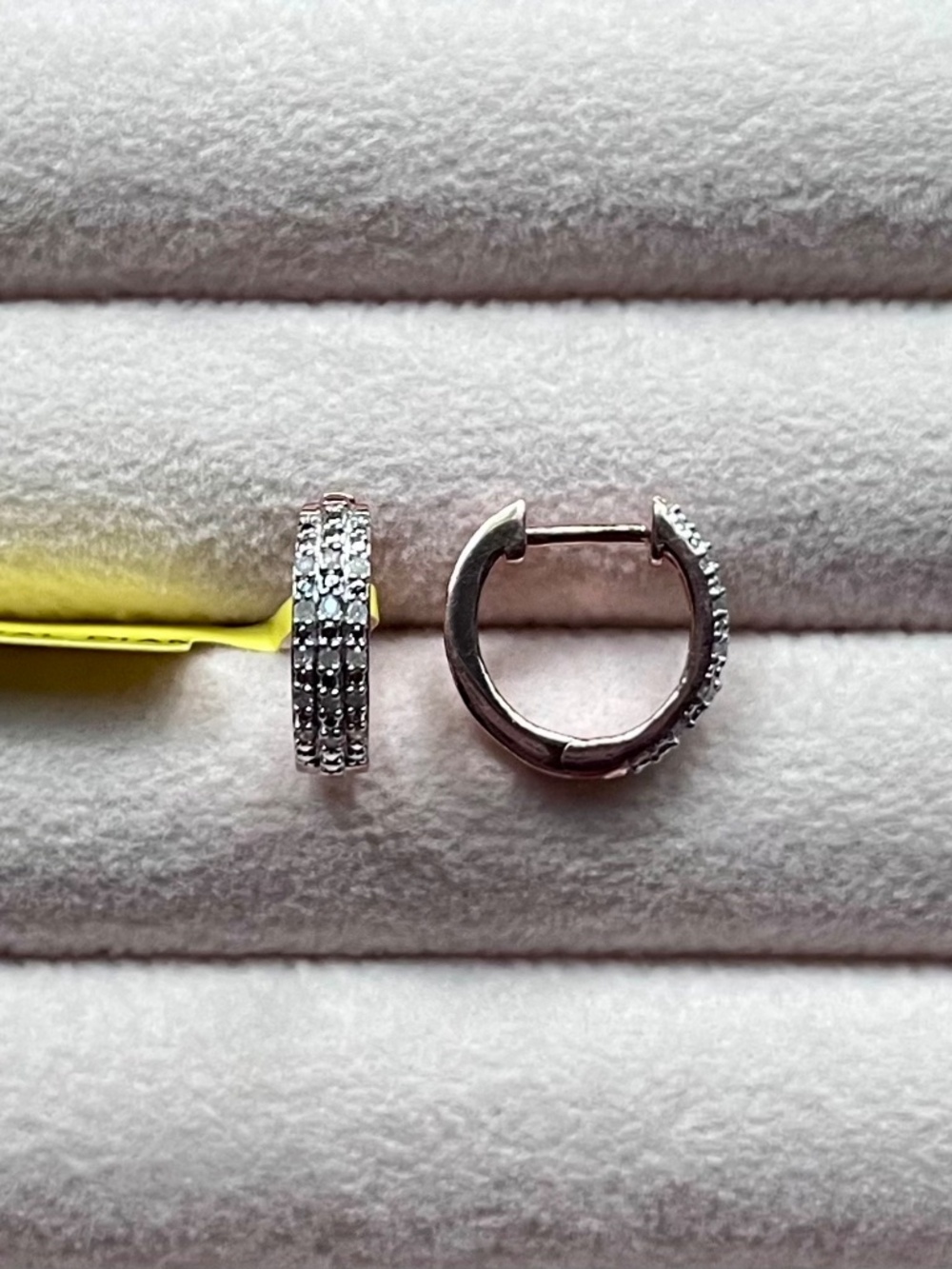E084 | Natural Diamond Pave Rose Gold Huggie Hoops